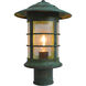 Newport 1 Light 13.62 inch Rustic Brown Post Mount in Almond Mica