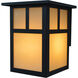 Mission 1 Light 7.25 inch Satin Black Outdoor Wall Mount in White Opalescent, Empty