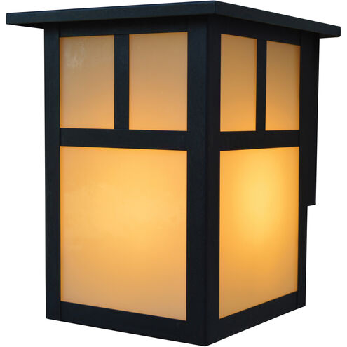 Mission 1 Light 7.25 inch Satin Black Outdoor Wall Mount in White Opalescent, Empty