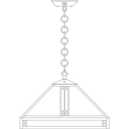 Prairie 4 Light 18.12 inch Pewter Pendant Ceiling Light in Tan