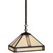 Prairie 1 Light 12 inch Mission Brown Pendant Ceiling Light in Cream