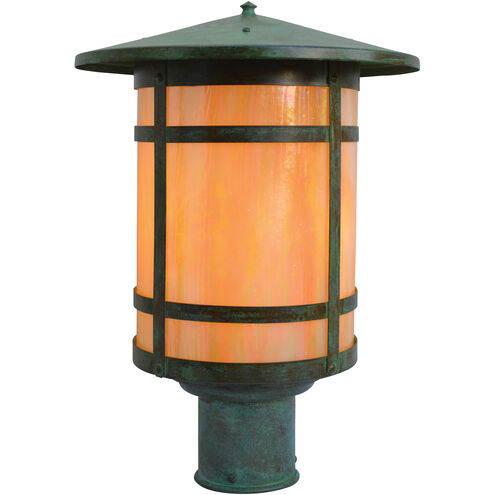 Berkeley 1 Light 11.88 inch Verdigris Patina Post Mount in Cream