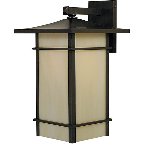 Katsura 1 Light 11 inch Rustic Brown Outdoor Wall Mount in Off White