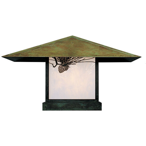 Monterey 1 Light 17 inch Antique Brass Column Mount in Clear Seedy, T-Bar Overlay