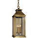 Canterbury 3 Light 7 inch Antique Brass Pendant Ceiling Light in Almond Mica