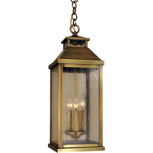 Canterbury 3 Light 7 inch Verdigris Patina Pendant Ceiling Light in Frosted