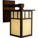 Huntington Outdoor Wall Mount in Satin Black, Amber Mica, Empty