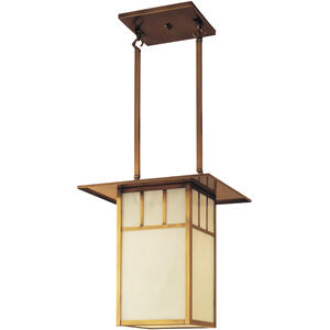 Huntington 2 Light 14 inch Mission Brown Pendant Ceiling Light in Almond Mica, Double T-Bar Overlay