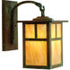 Mission 1 Light 11.62 inch Verdigris Patina Outdoor Wall Mount in Gold White Iridescent, T-Bar Overlay