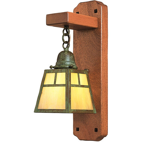 A-line 1 Light 4.75 inch Antique Brass Wall Mount Wall Light in Almond Mica, Empty