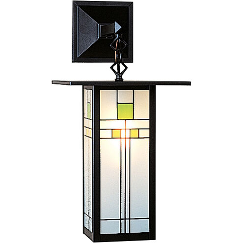 Franklin 1 Light 9 inch Antique Brass Wall Mount Wall Light in Green and Black Silk Screen