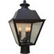 Inverness 3 Light 16 inch Raw Copper Post Mount in Clear Seedy