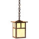 Mission 1 Light 7.25 inch Antique Brass Pendant Ceiling Light in Off White, T-Bar Overlay