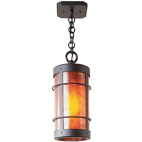 Valencia 1 Light 7.62 inch Rustic Brown Pendant Ceiling Light in Almond Mica