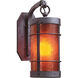 Valencia 1 Light 5.12 inch Verdigris Patina Wall Mount Wall Light in Amber Mica