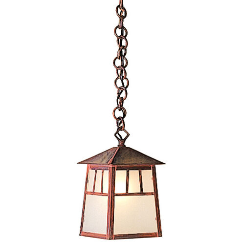 Raymond 1 Light 5.25 inch Rustic Brown Pendant Ceiling Light in White Opalescent