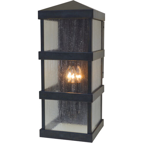 Barcelona 3 Light 24 inch Satin Black Outdoor Wall Lantern in Flemish