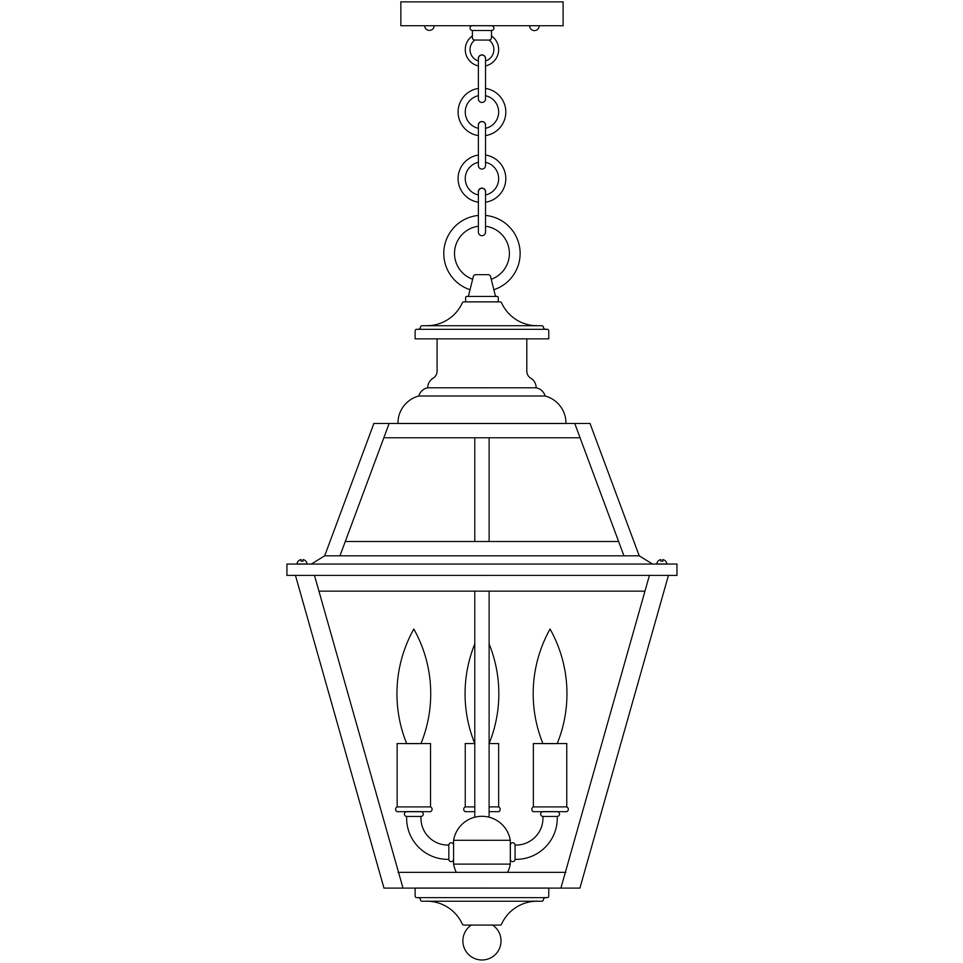 Inverness 3 Light 10.25 inch Mission Brown Pendant Ceiling Light in Rain Mist