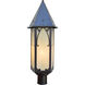 Saint George 1 Light 23.5 inch Verdigris Patina Post Mount in Rain Mist