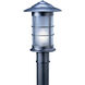 Newport 1 Light 15.12 inch Satin Black Post Mount in Rain Mist
