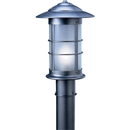 Newport 1 Light 15.12 inch Satin Black Post Mount in Rain Mist
