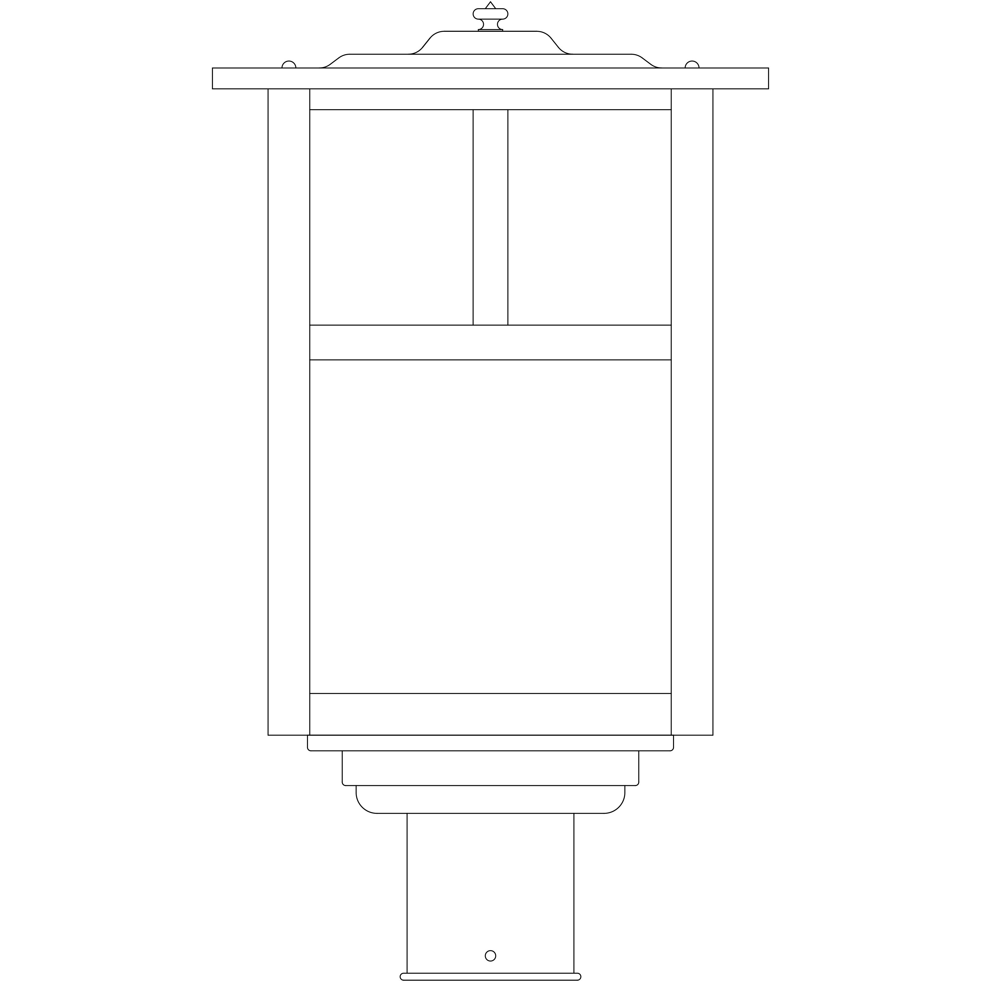 Mission 1 Light 13.25 inch Antique Copper Post Mount in Clear Seedy, Empty