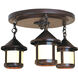 Berkeley 3 Light 16 inch Verdigris Patina Flush Mount Ceiling Light in White Opalescent
