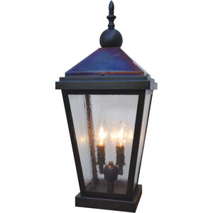Lancaster 2 Light 26 inch Verdigris Patina with Raw Copper Accents Column Mount in Clear