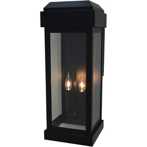 Sydney 2 Light 23.5 inch Satin Black Outdoor Wall Lantern in Dew Drop