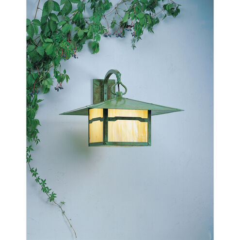 Monterey 1 Light 16.88 inch Mission Brown Outdoor Wall Mount in Almond Mica, Sycamore Filigree