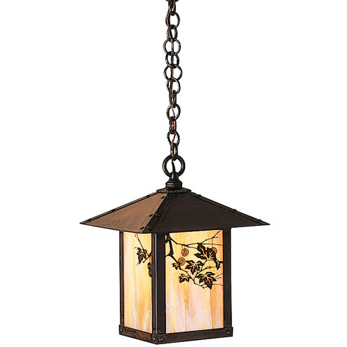 Evergreen 1 Light 9 inch Antique Copper Pendant Ceiling Light in Cream, Sycamore Filigree