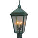 Lancaster 2 Light 20 inch Satin Black with Raw Copper Accents Post Mount in Clear