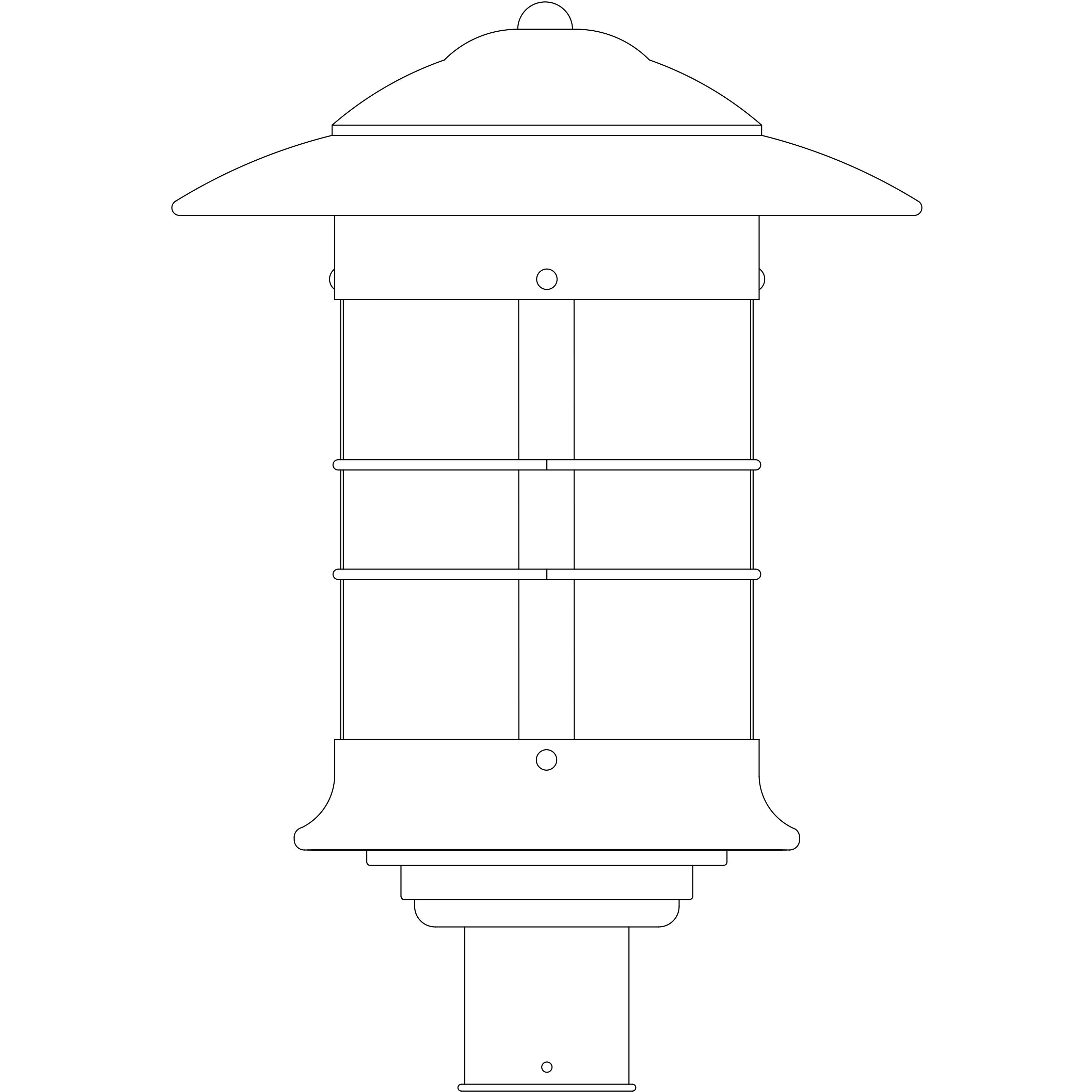 Newport 1 Light 20 inch Rustic Brown Post Mount in Gold White Iridescent