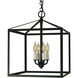 Vintage 4 Light 14 inch Antique Copper Pendant Ceiling Light