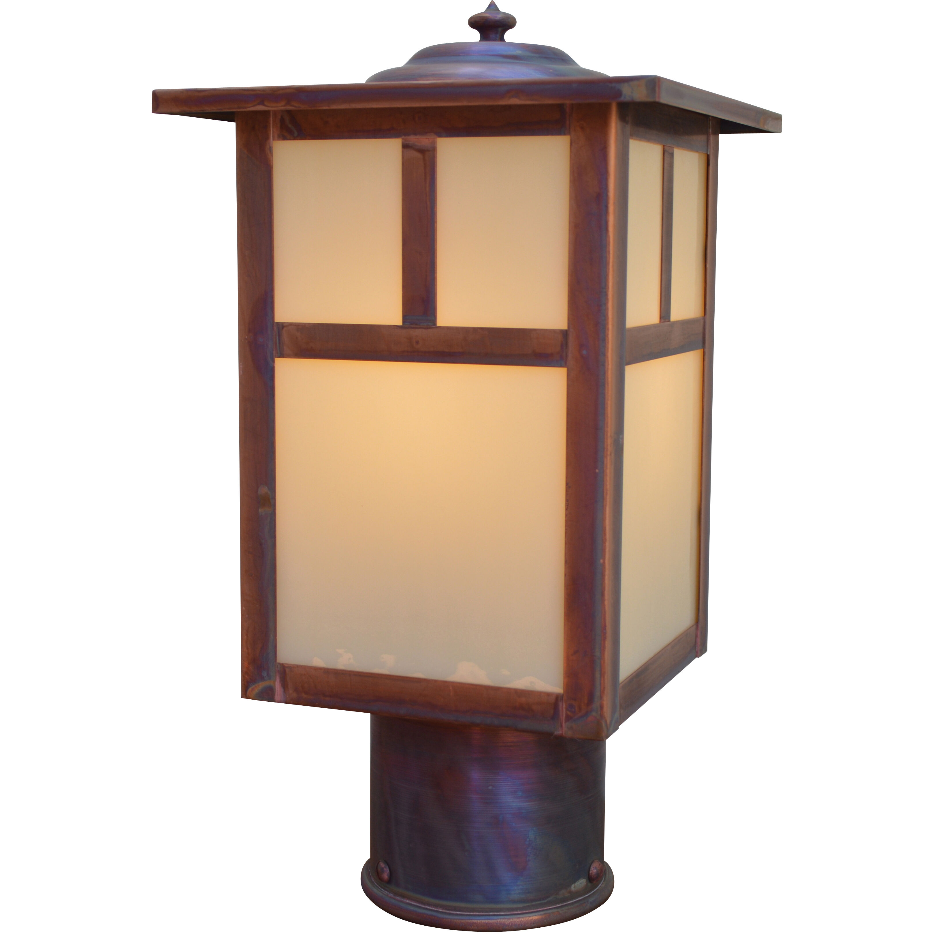 Mission 1 Light 8.5 inch Mission Brown Post Mount in Cream, Empty