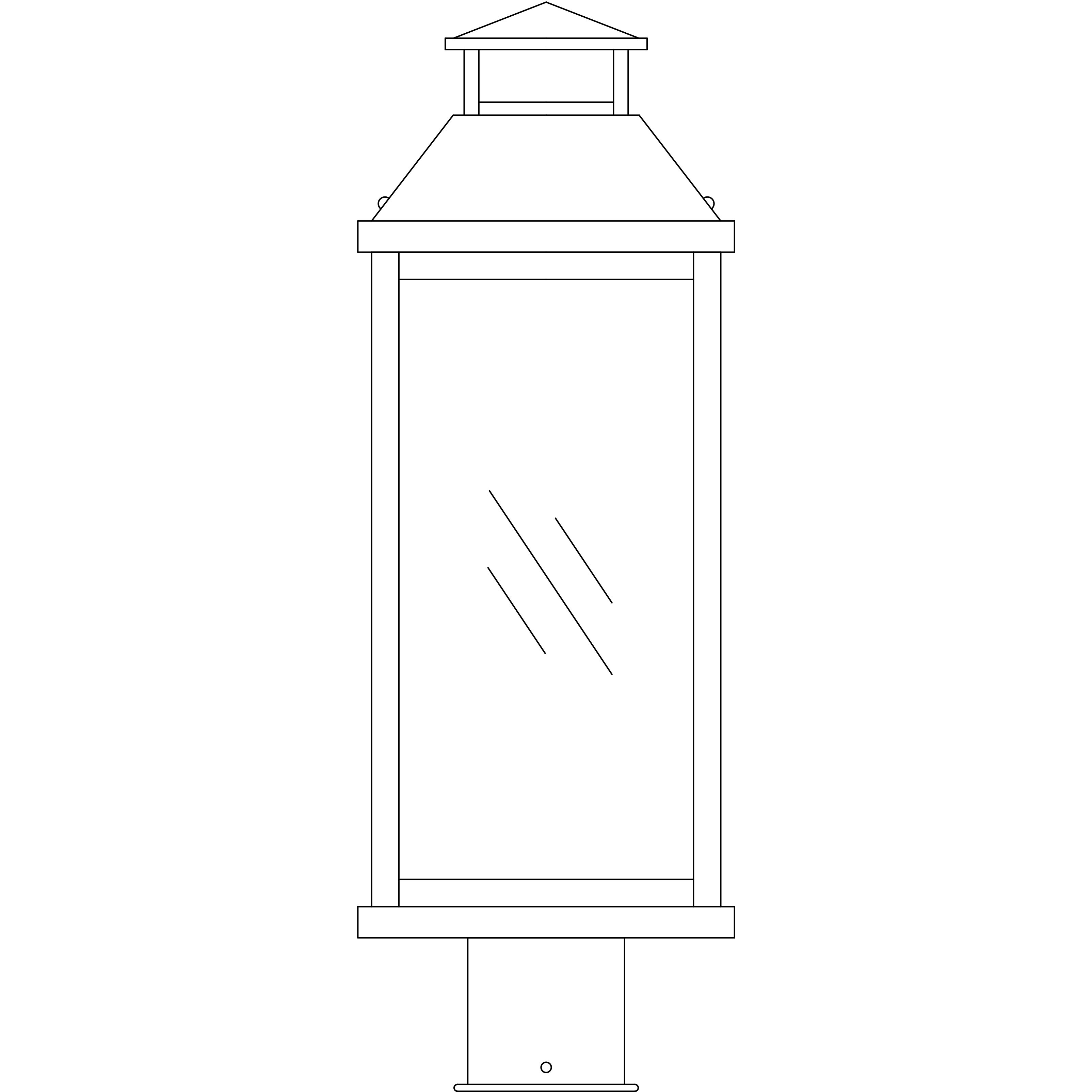 Canterbury 3 Light 17 inch Rustic Brown Post Mount in Frosted