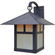 Evergreen 1 Light 19.5 inch Mission Brown Outdoor Wall Mount in Off White, T-Bar Overlay