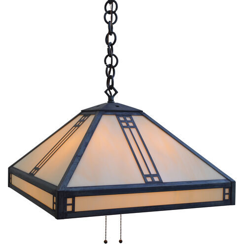Prairie 4 Light 18.12 inch Pewter Pendant Ceiling Light in Gold White Iridescent