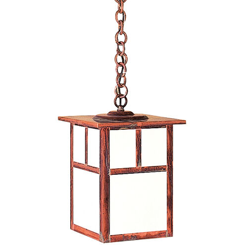 Mission 1 Light 10 inch Bronze Pendant Ceiling Light in Amber Mica, Empty