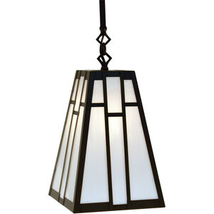 Asheville 1 Light 12 inch Slate Pendant Ceiling Light in Amber Mica and Almond Mica