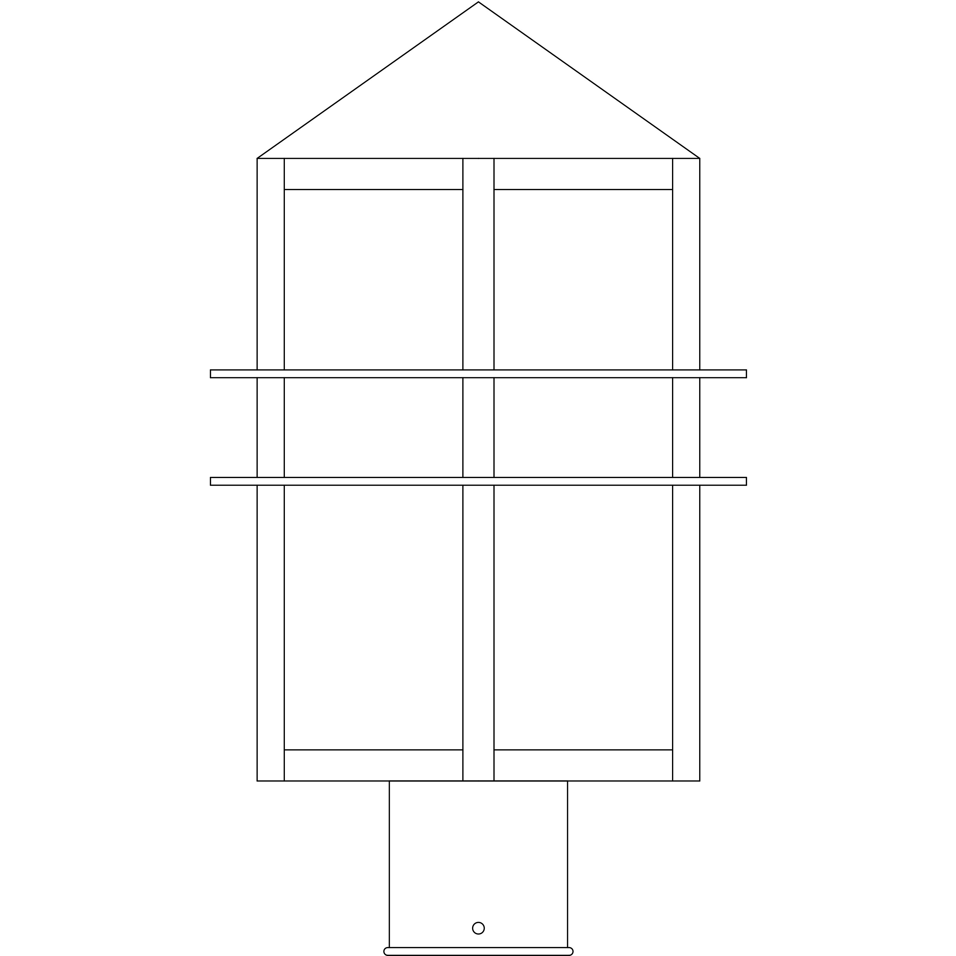 Bexley 1 Light 12.5 inch Satin Black Post Mount in Gold White Iridescent