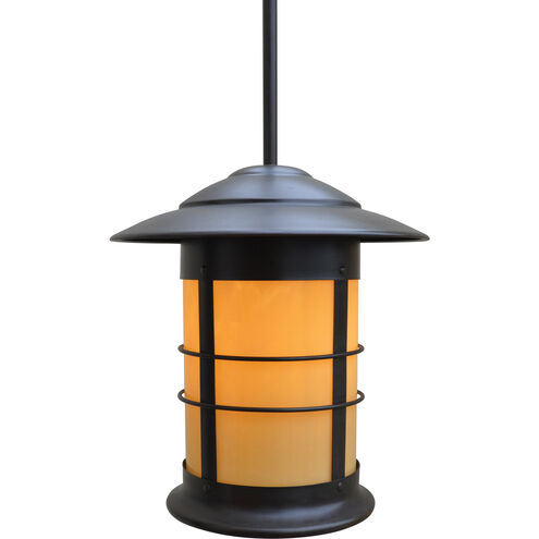 Newport 1 Light 13.75 inch Satin Black Pendant Ceiling Light in Gold White Iridescent
