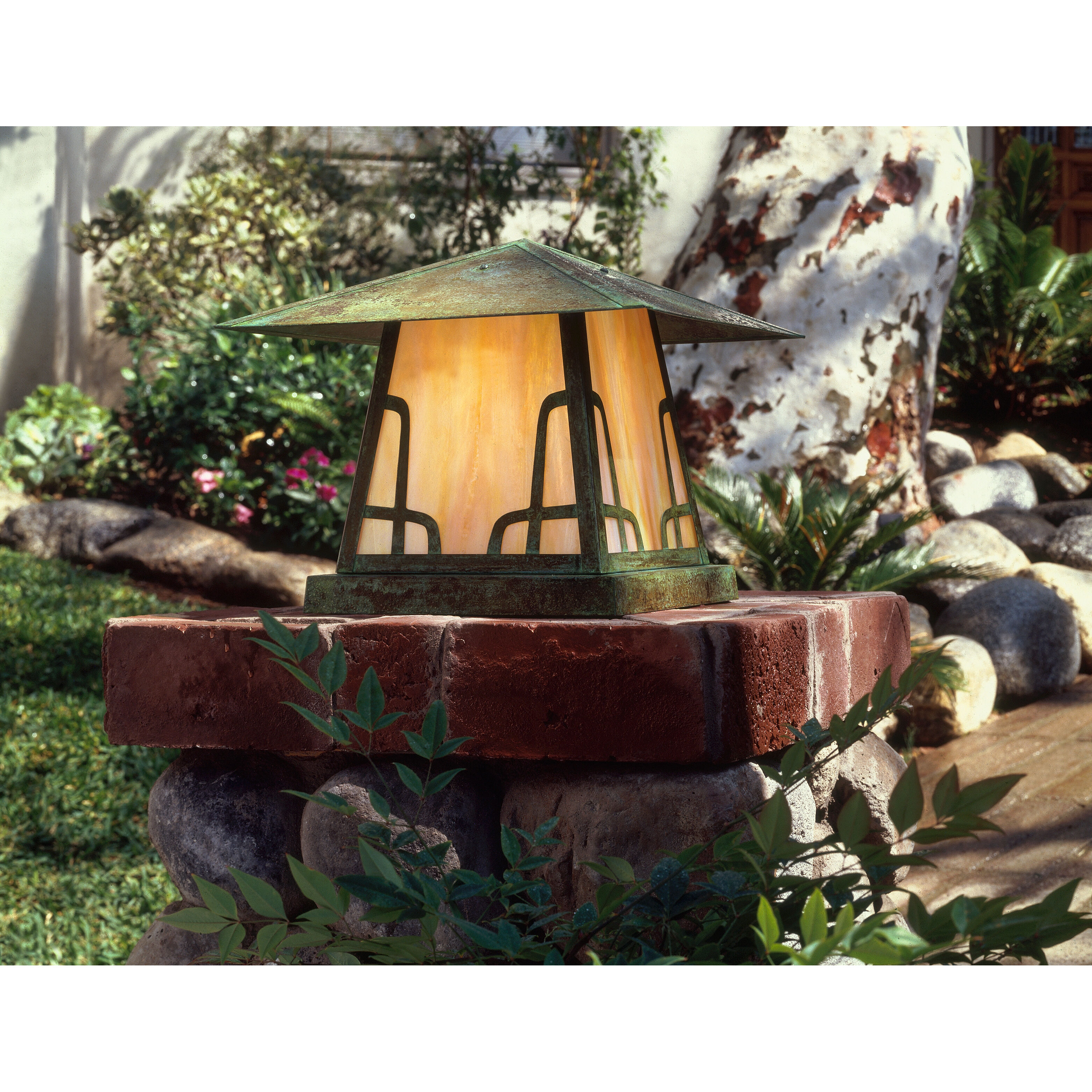 Carmel 1 Light 12.38 inch Rustic Brown Column Mount in Tan, Bungalow Overlay