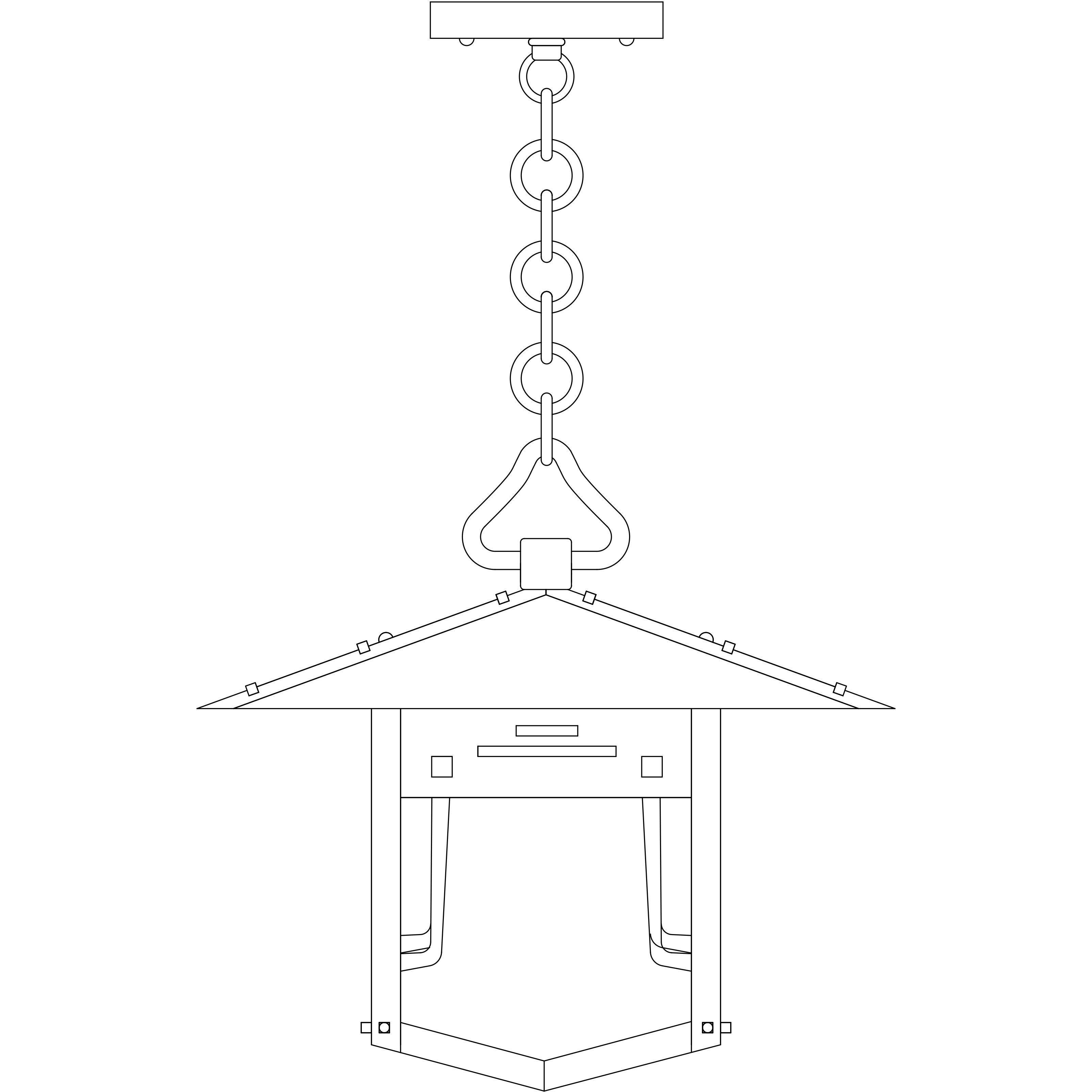 Pagoda 1 Light 12 inch Verdigris Patina Outdoor Pendant in Gold White Iridescent