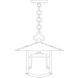 Pagoda 1 Light 12 inch Verdigris Patina Outdoor Pendant in Gold White Iridescent
