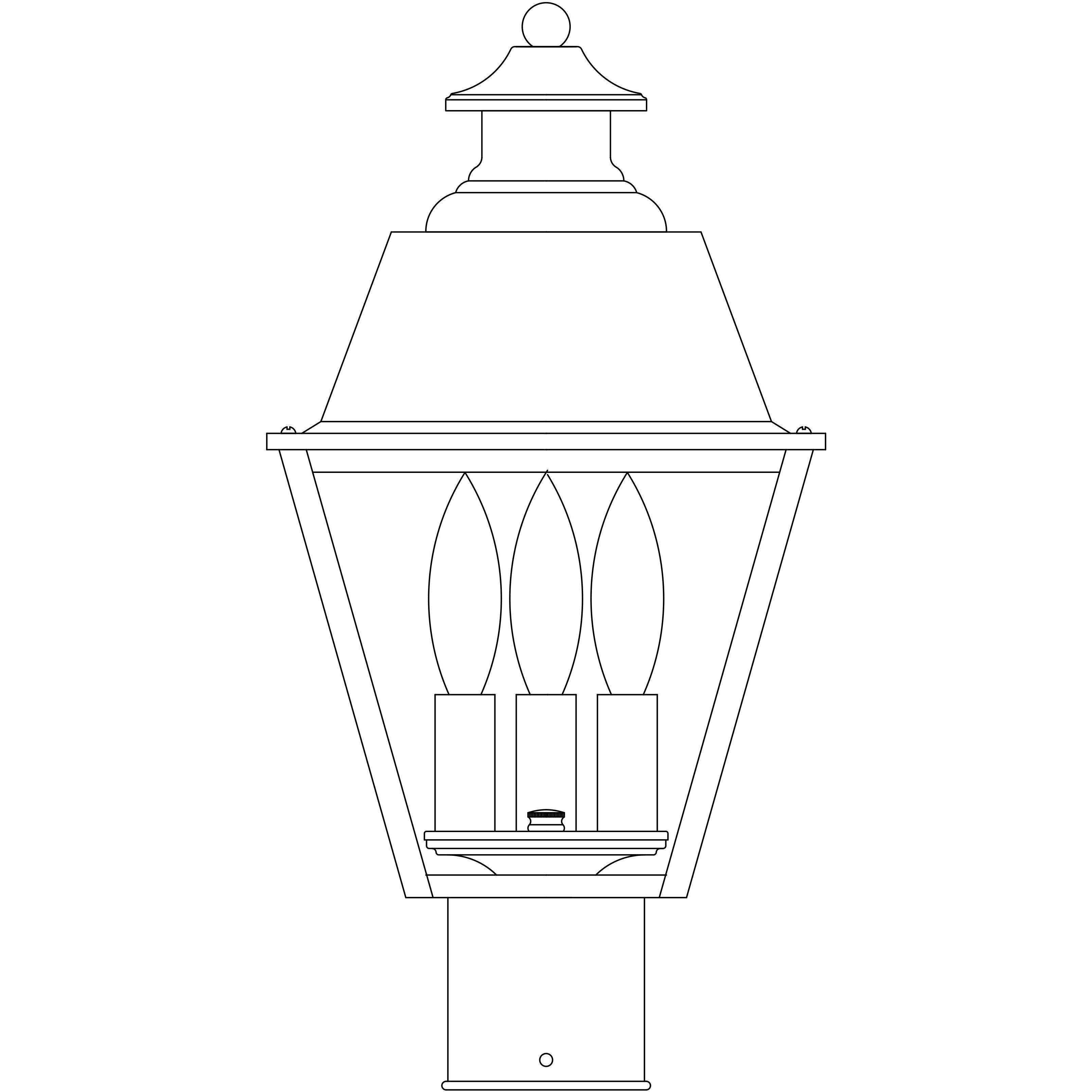 Inverness 3 Light 13 inch Verdigris Patina Post Mount in Rain Mist