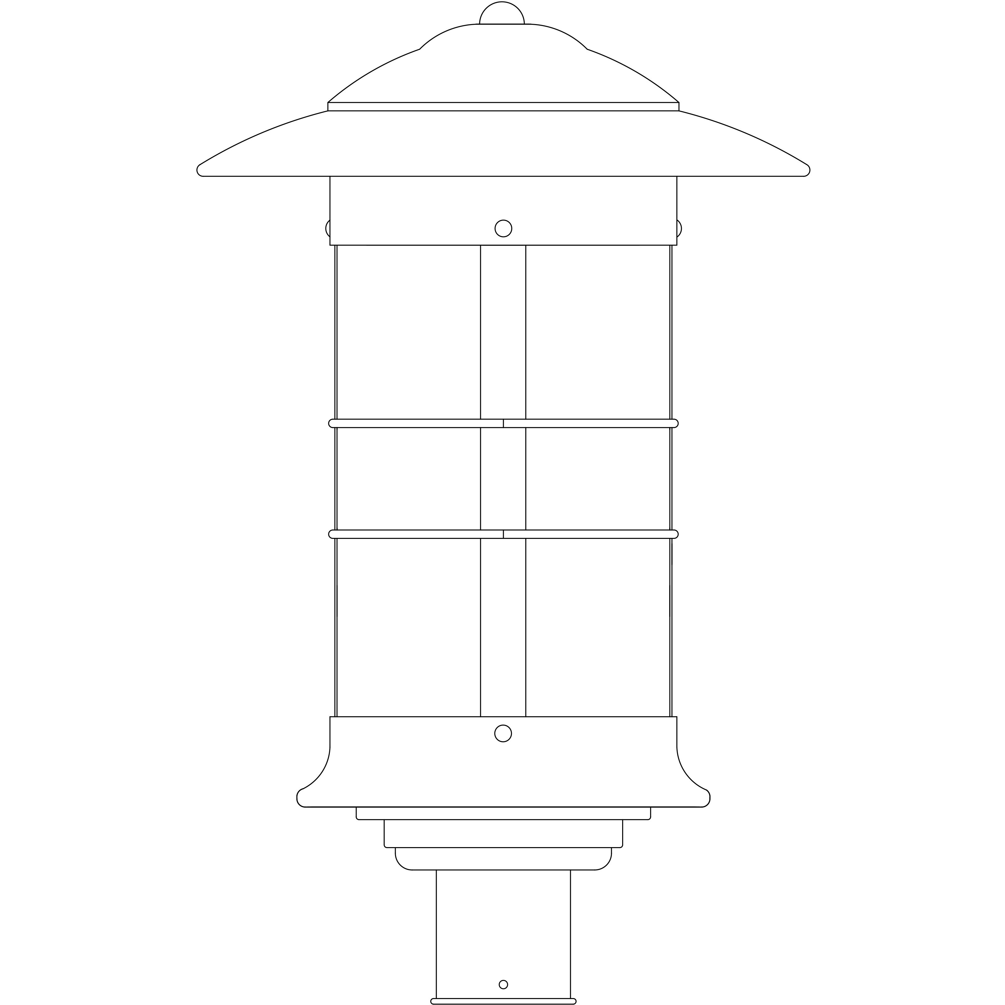 Newport 1 Light 22.5 inch Pewter Post Mount in White Opalescent