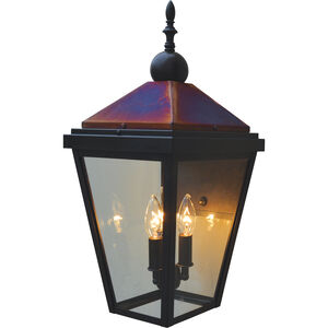 Lancaster 2 Light 20.5 inch Verdigris Patina with Raw Copper Accents Outdoor Wall Mount in Clear