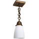Simplicity 1 Light 4 inch Rustic Brown Pendant Ceiling Light, Glass Sold Separately