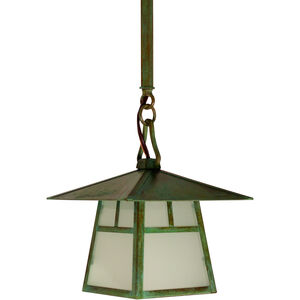 Carmel 1 Light 12 inch Verdigris Patina Pendant Ceiling Light in Clear Seedy, Bungalow Overlay